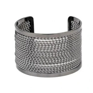 NWT Black Gunmetal Urban Wire Cuff Bracelet Unisex Women Men Jewelry